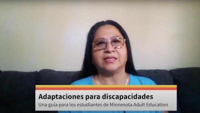 Adaptaciones para discapacidades. Una guía para los estudiantes de Minnesota Adult Education. Video