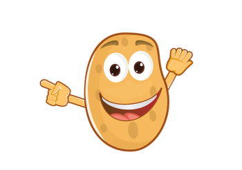 smiling potato cartoon
