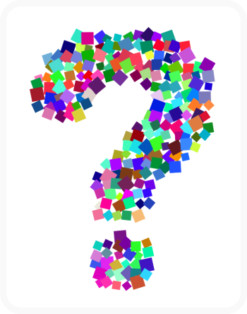 a question mark made up of multicolored post-it notes