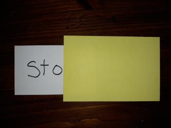 letter s t o on an index card